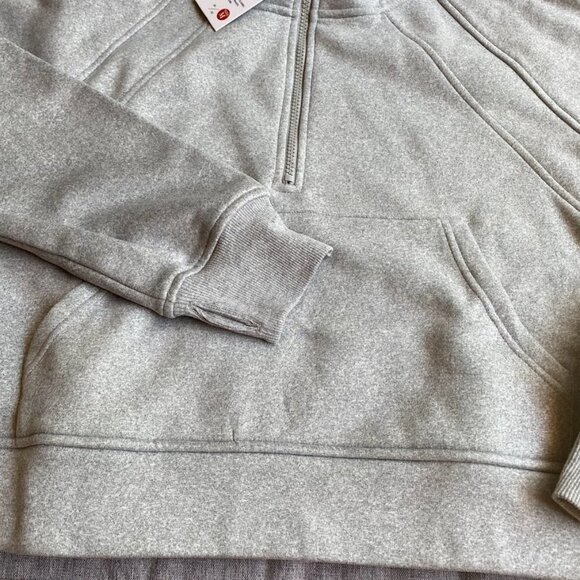 Half Zipper Hoodie Fleece Lined Hooded Sweatshirts Long Sleeve Crop Top - Picture 7 of 9